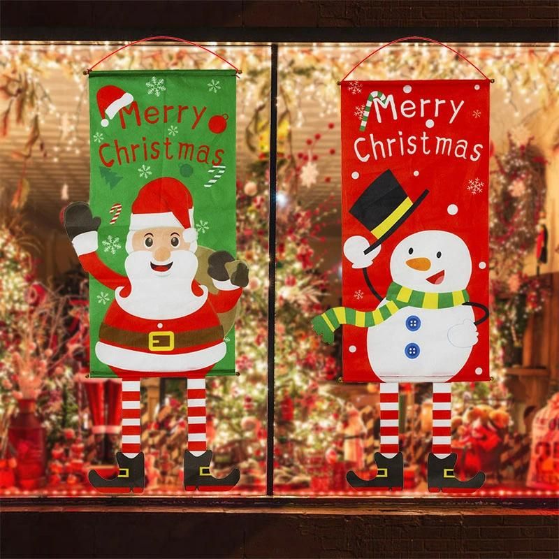 Christmas Porch Door Banner Hanging Ornament Christmas Decoration Home Xmas