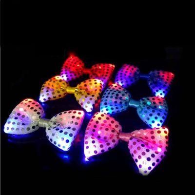 LED Light up Flashing Sequin Bow Ties