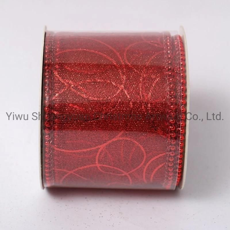 Christmas Ribbon Decor for Holiday Wedding Party Decoration Supplies Hook Ornament Craft Gifts