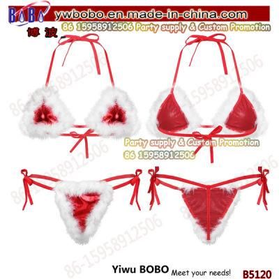 Promotion Product Christmas Ornament Womens Bra Top G-String Briefs Christmas Costumes Bikini Lingerie Set (B5120)