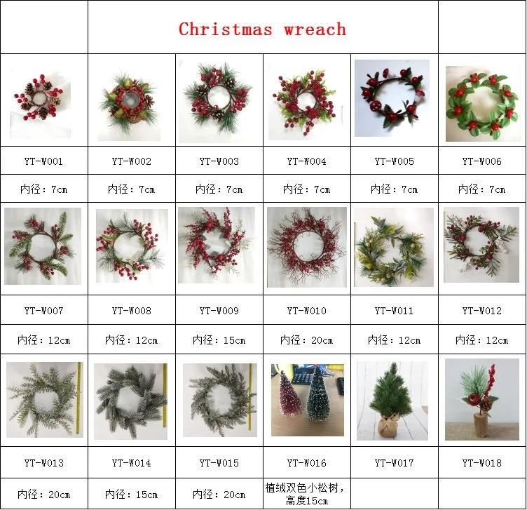 Wholesale Christmas Decoration Wreath Christmas PVC Wreath Snow Red Berry