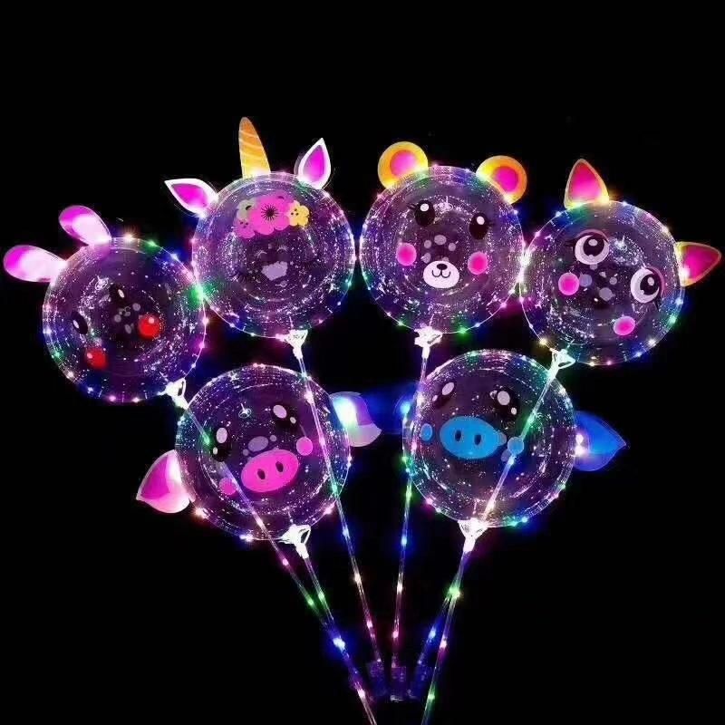 Latex LED Flash Transparent Round Bubble Bobo Balloon Christmas Party Gift Toys