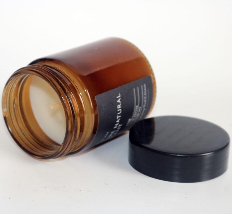 6.3oz Scented Brown Glass Soy Wax Candle for Holiday Gifts