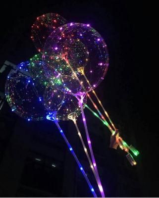 Transparent Colorful Luminous Party LED Bobo Balloon Lights with Stick