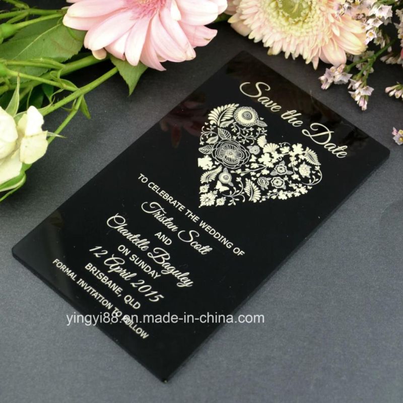 Hot Sale Personalized Custom Acrylic Wedding Invitation Piece Card