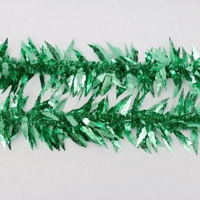 Cheap Price 14cm+3cm *2m*6ply Matte Christmas Pet Tinsel with Leaves Ornaments