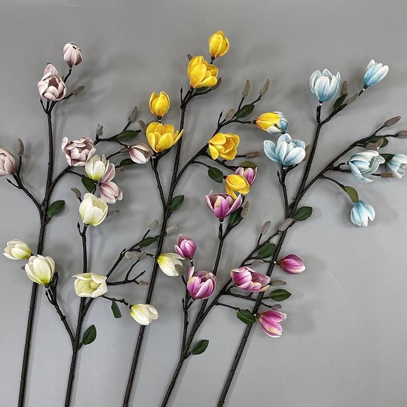 Factory Wholesale Real Touch 3D Print Magnolia Branches for Artificial Flower