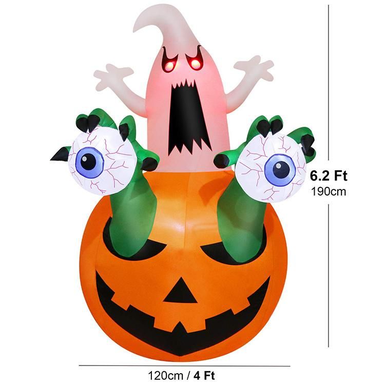 Hot Sale Eye Burst Halloween Inflatable Decoration Pumpkin an White Specter