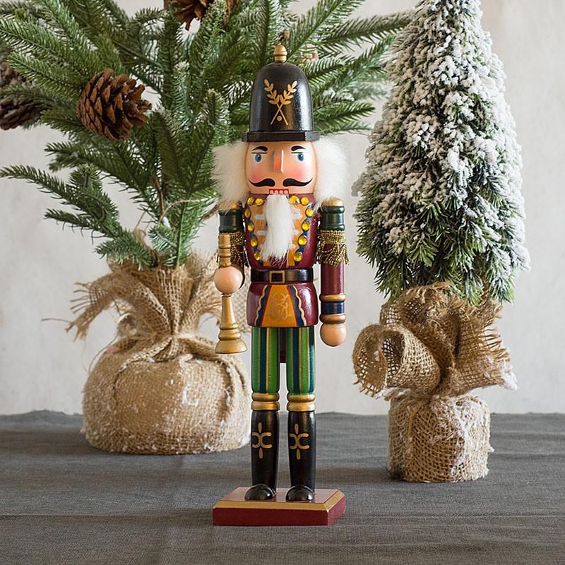 12 Inch Traditional Wooden Nutcracker for Festive Christmas Decor