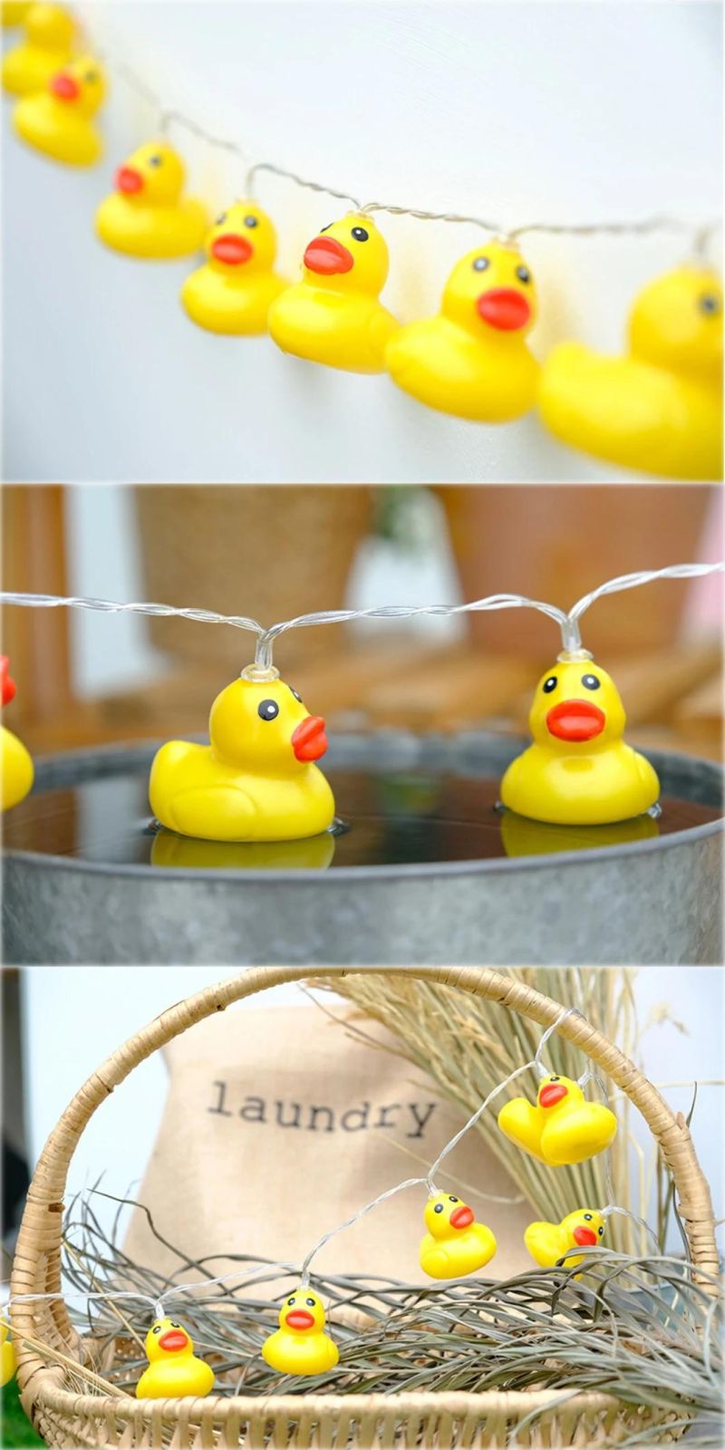 Mini Yellow Duck LED String Light Glow Indoor Outdoor