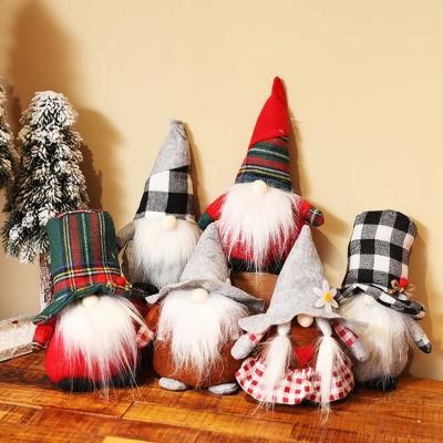Lucky Snow Cross New Christmas Decorations Rudolph The Forest Father Faceless Doll Short Legged Dwarf Ornaments