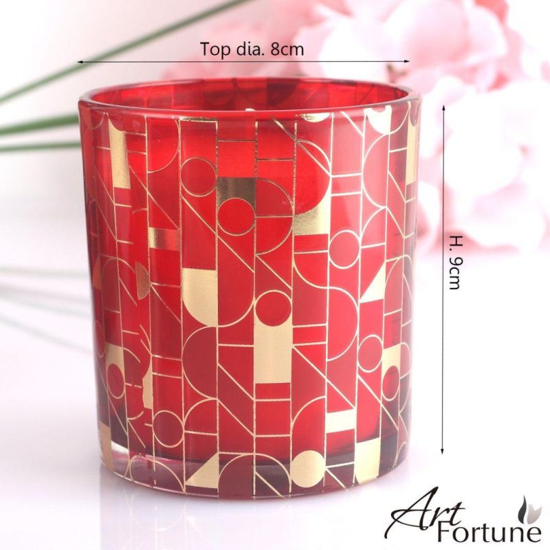 Hot Sale Christmas Fragranced Candle with Color Coating and Gold Stamping Decal for Home Decor