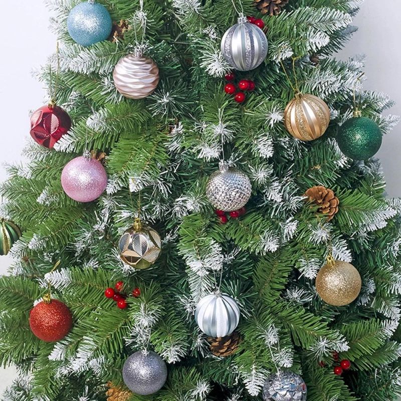 Colored Christmas Tree Hang Balls Decor Wholesale Clear Plastic Decorations Ornaments Christmas Ball