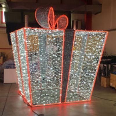 Outdoor Commercial Street Decorative Lighted Christmas Gift Boxes