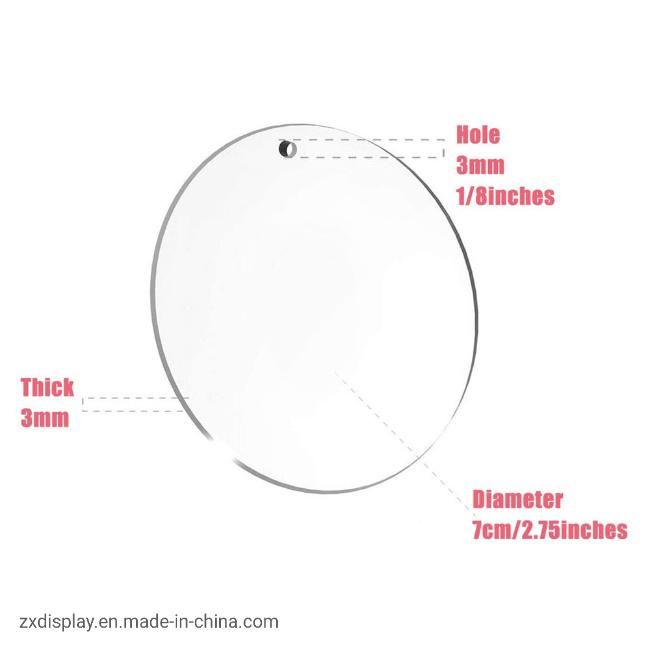 Custom Round Acrylic Blank Circle with Hole for Christmas Ornaments