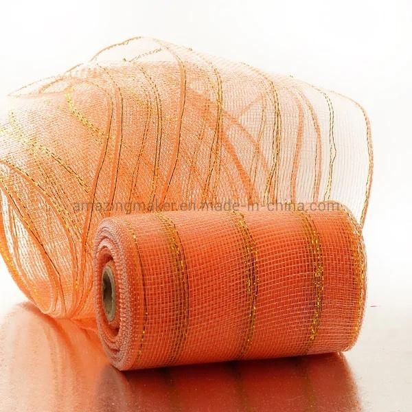 Metallic Stripes 6′′ Deco Mesh Ribbons for Wedding Party