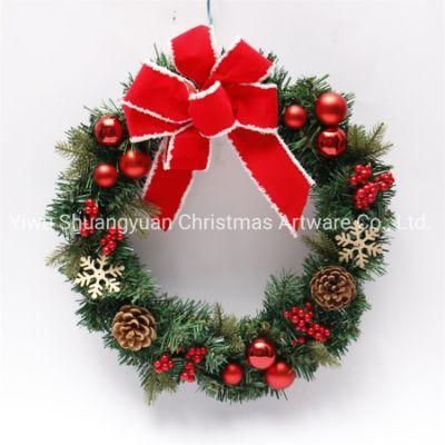 Artificial Bowknot Wreath for Front Door Wreath Wall Festival Celebration Fireplace