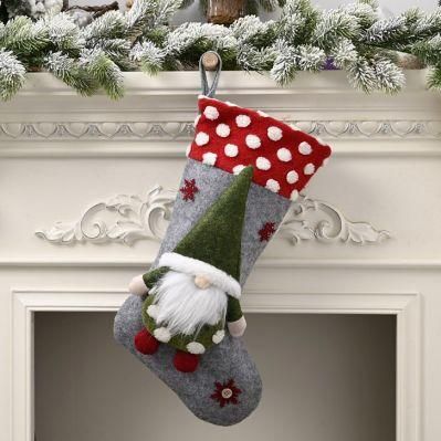 3D Christmas Sock Wholesale Christmas Stockings Felt Gome Christmas Santa Stocking