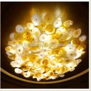 Yellow Murano Glass Platter for Ceiling Decoration