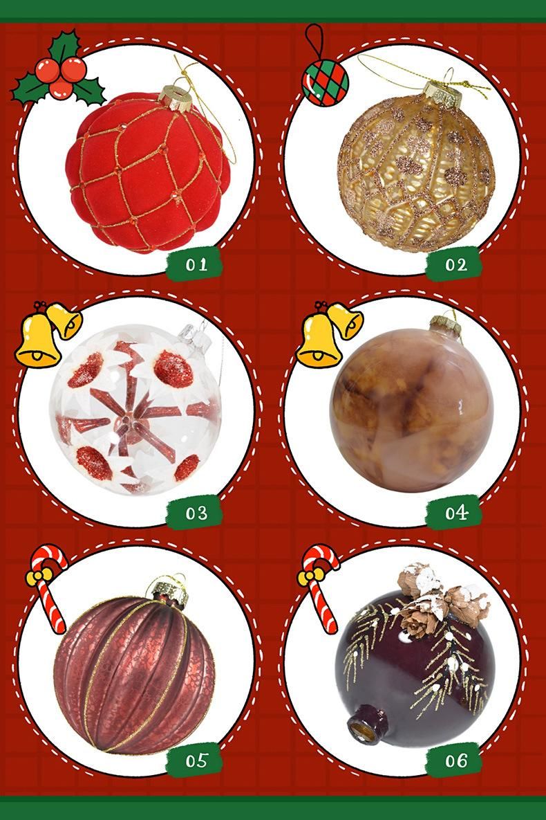 Wholesale Round Decorative Hanging Ball Clear Glass Christmas Balls