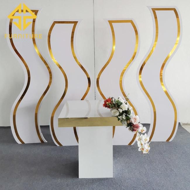 S Shape PVC Stand Wedding Decoration Luxury Event Wedding Backdrop Flower Stand Wall