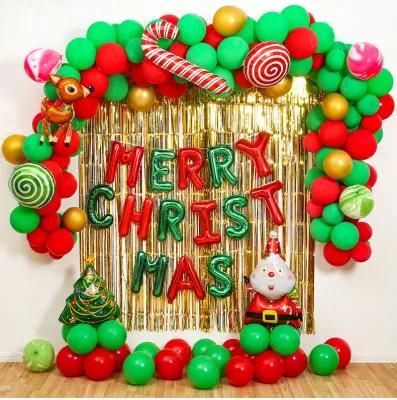 Hot Sale Merry Christmas Red and Green Party Decoration Balloons