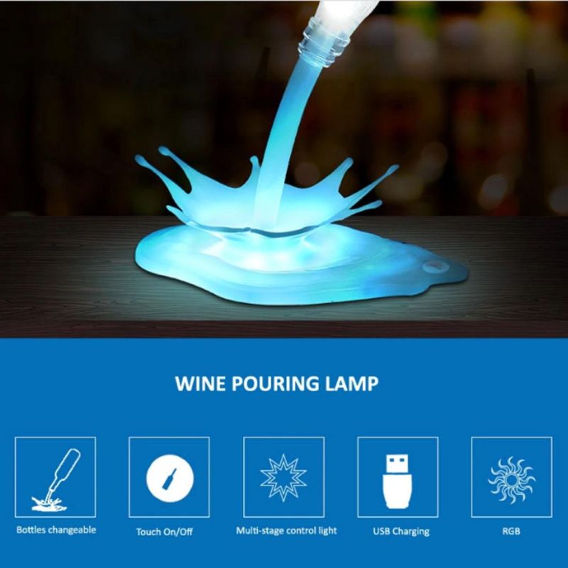 3D Wine Pouring Lamp LED Night Light Desk Lamp Decor