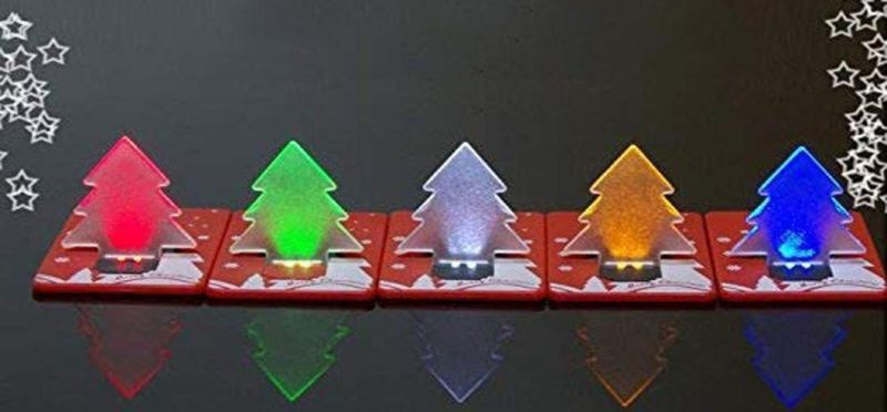 LED Card Portable Xmas Tree Shape LED Pocket Lamp