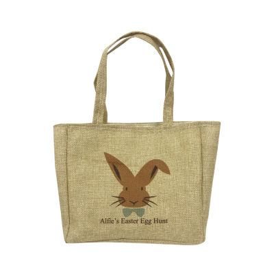Wholesale Jute Bunny Gift Handbag Hessian Bags Linen Easter Basket
