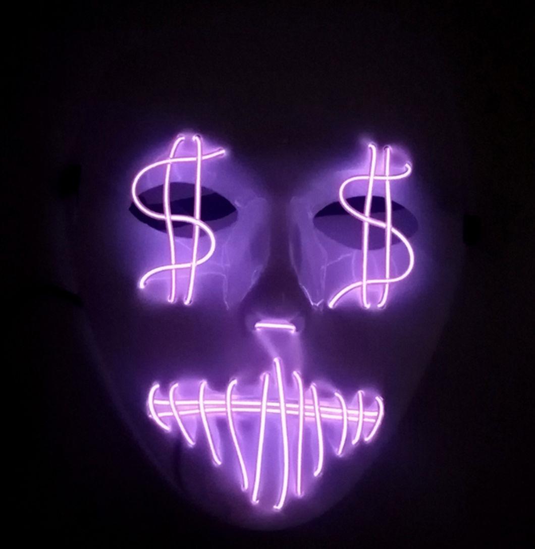 EL Cold Light Flash USD Dollar Mask Party Mask