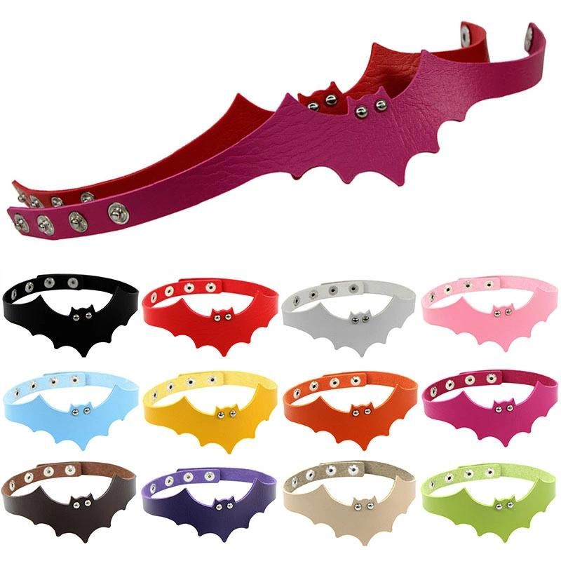 PU Halloween Bat Collar Necklace Choker