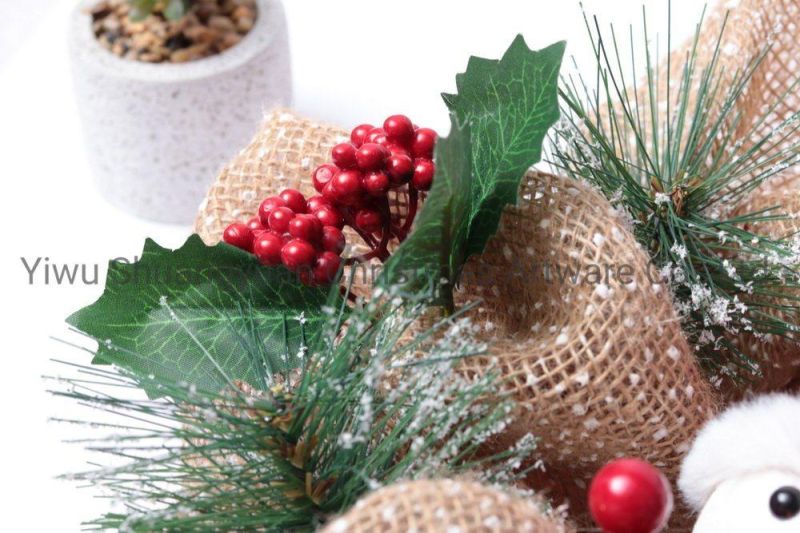New Design High Quality Christmas PE White Wreath for Holiday Wedding Party Decoration Supplies Hook Ornament Craft Gifts