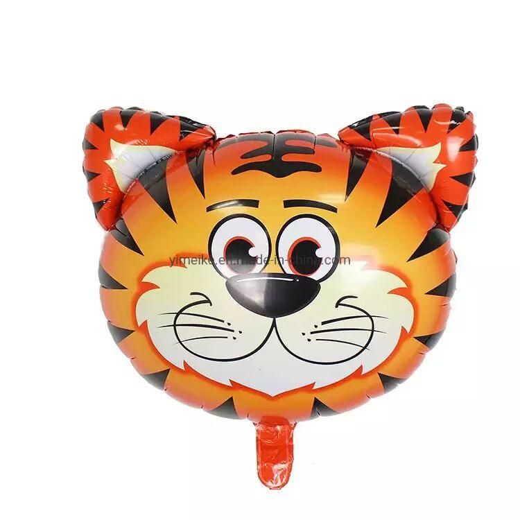 Cartoon Animals Aluminum Foil Balloon Lions Tigers Deer Cows Head Balloon