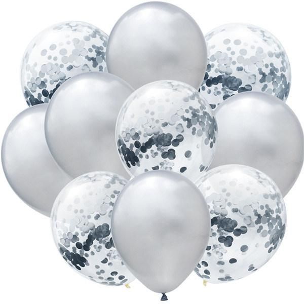 10PCS/Lot Glitter Confetti Latex Birthday Party Supplies Balloons Wedding Decoration