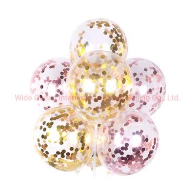 Wholesale Happy Birthday Party Decoration Supplies Globos Helium Transparent Round Latex Confetti Balloon