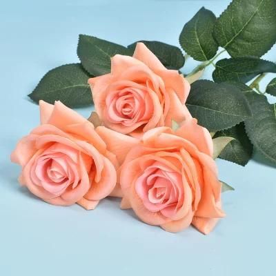 Whole Sale High Guality Artificial Flowers Rose, Real Touch Silk Rose Flowers DIY for Wedding, Party and Home Decoration
