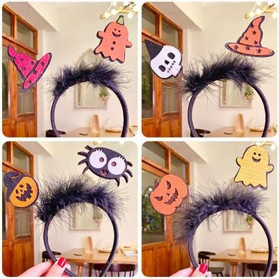 Halloween Party Accessories Pumpkin Spider Witch Mini Hat Headband Children&prime; S Hairdressing Hair Band