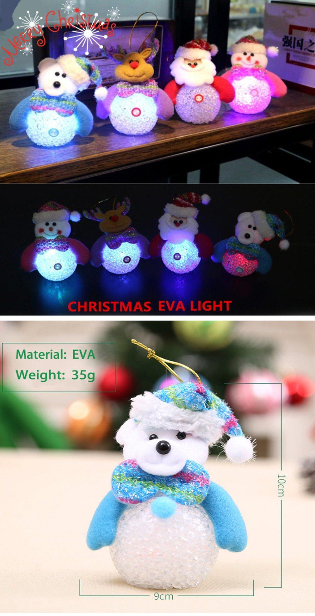 EVA Christmas Snowman Doll LED Glowing Light Pendant for Decoration Christmas