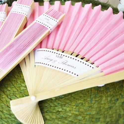 Colored Paper Hand Fan for Wedding Favor