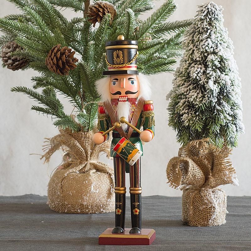12 Inch Traditional Wooden Nutcracker for Festive Christmas Decor