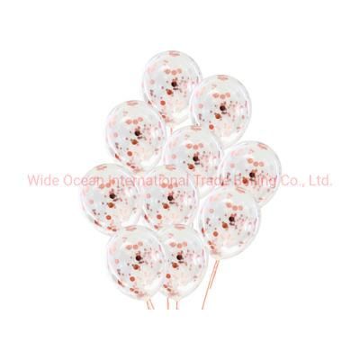 Wholesale Happy Birthday Party Latex Clear Color Globos Round Confetti Balloon for Decoration