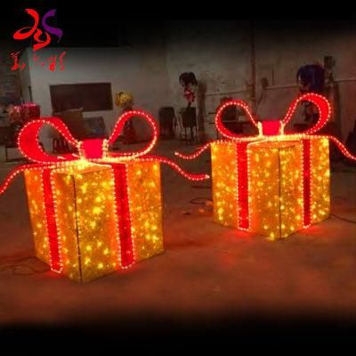 Large Motif LED Christmas Decoration Giant Gift Box Lights