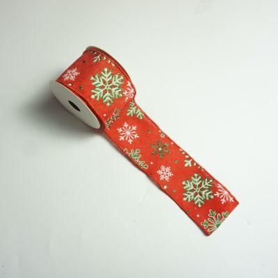 2.5 Inch Wired Edged Christmas Ribbon for Gift Packing/Christmas Tree Decoration
