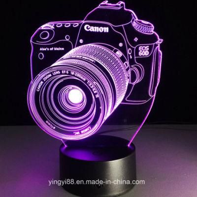 OEM 3D SLR Digital Camera Night Light 7 Color Change LED Table Lamp