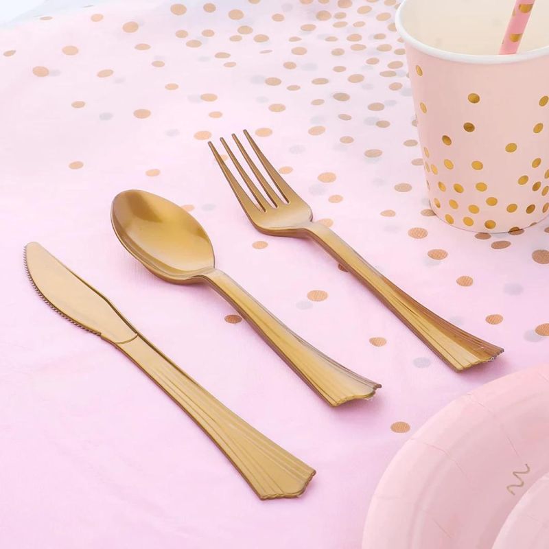 Pink Gold Birthday Plates Happy Birthday Party Supplies Tableware