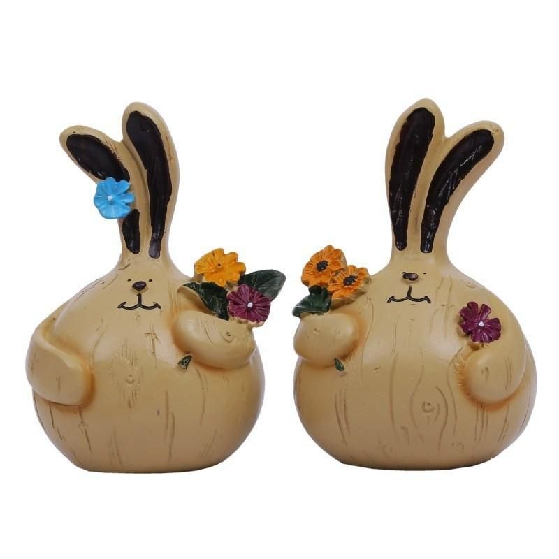 New Gifts Rabbit Ornaments Resin Crafts Office Desktop Car Decoration