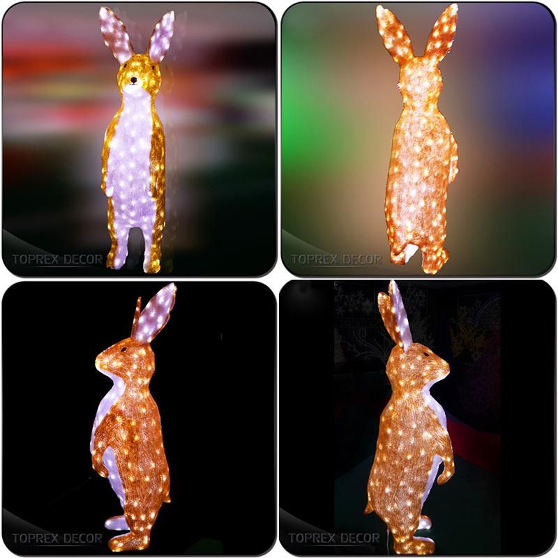 Made in China Toprex Handmade White LED Lighted Crystal Easter Rabbit