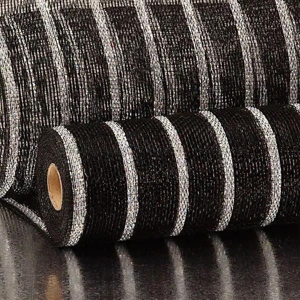 1.75′′ Stripe Half Solid Metallic 21′′ Wide Deco Mesh