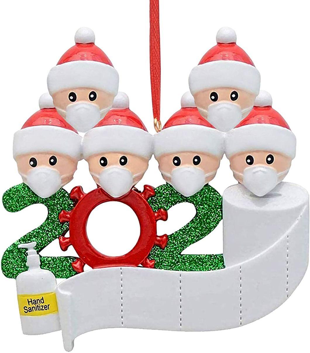 Personalized Quarantine Survived Christmas Ornament Kit, 2020 Customized Family Members Name Xmas Tree Pendants DIY Creative Gift (1, 2, 3, 4, 5, 6, 7)
