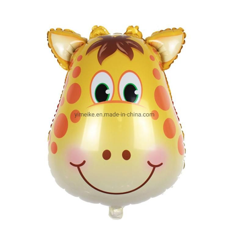 Cartoon Animals Aluminum Foil Balloon Lions Tigers Deer Cows Head Balloon